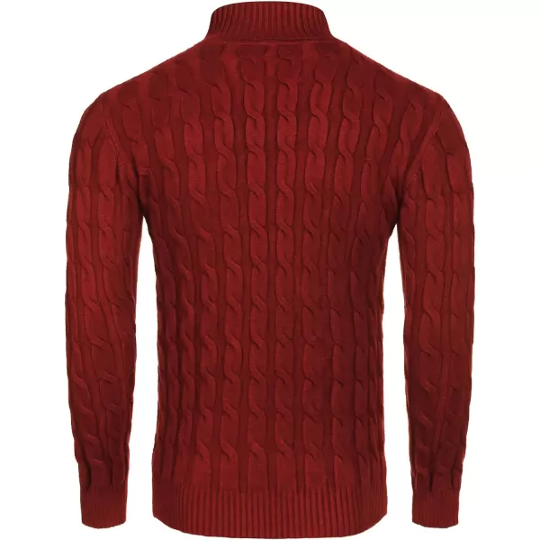 COOFANDY Men's Slim Fit Turtleneck Sweater Casual Twisted Knitted Pullover Sweaters