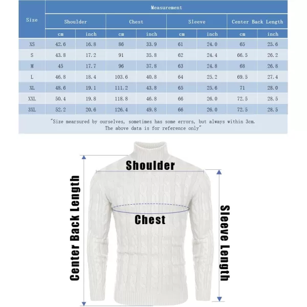 COOFANDY Men's Slim Fit Turtleneck Sweater Casual Twisted Knitted Pullover Sweaters