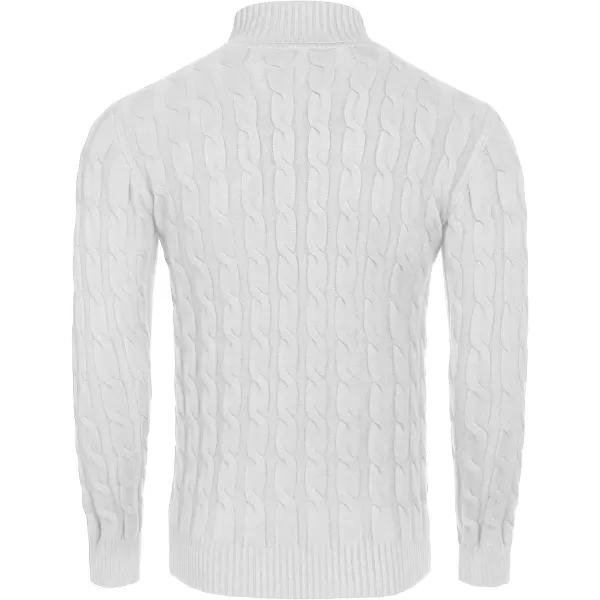 COOFANDY Men's Slim Fit Turtleneck Sweater Casual Twisted Knitted Pullover Sweaters