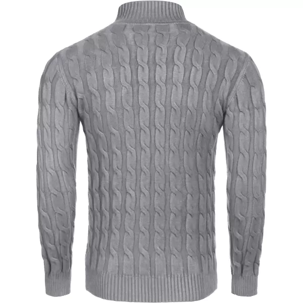COOFANDY Men's Slim Fit Turtleneck Sweater Casual Twisted Knitted Pullover Sweaters