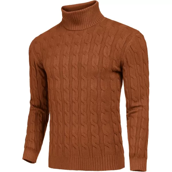 COOFANDY Men's Slim Fit Turtleneck Sweater Casual Twisted Knitted Pullover Sweaters