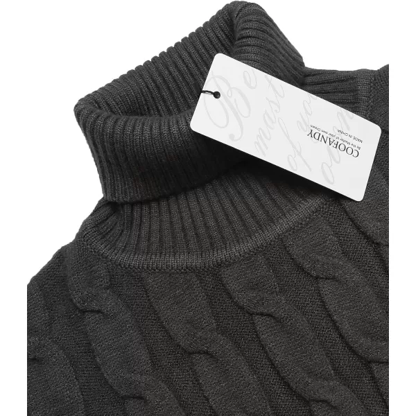 COOFANDY Men's Slim Fit Turtleneck Sweater Casual Twisted Knitted Pullover Sweaters