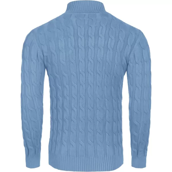 COOFANDY Men's Slim Fit Turtleneck Sweater Casual Twisted Knitted Pullover Sweaters
