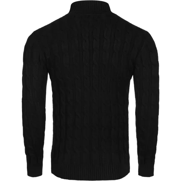 COOFANDY Men's Slim Fit Turtleneck Sweater Casual Twisted Knitted Pullover Sweaters