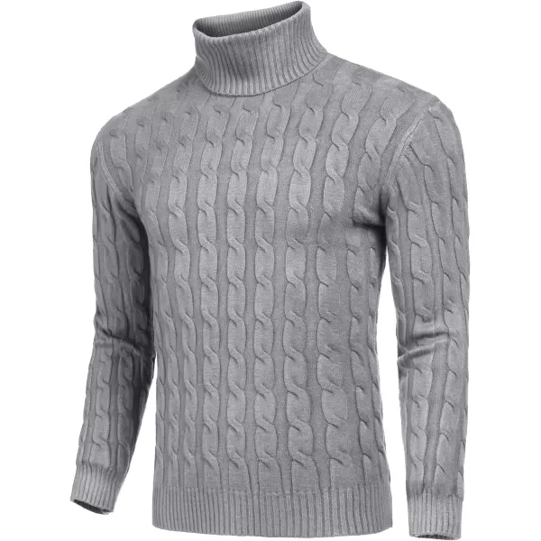 COOFANDY Men's Slim Fit Turtleneck Sweater Casual Twisted Knitted Pullover Sweaters