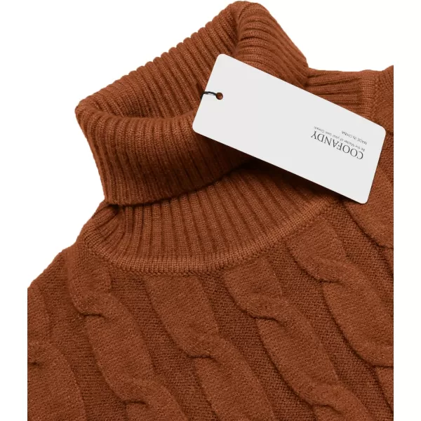 COOFANDY Men's Slim Fit Turtleneck Sweater Casual Twisted Knitted Pullover Sweaters