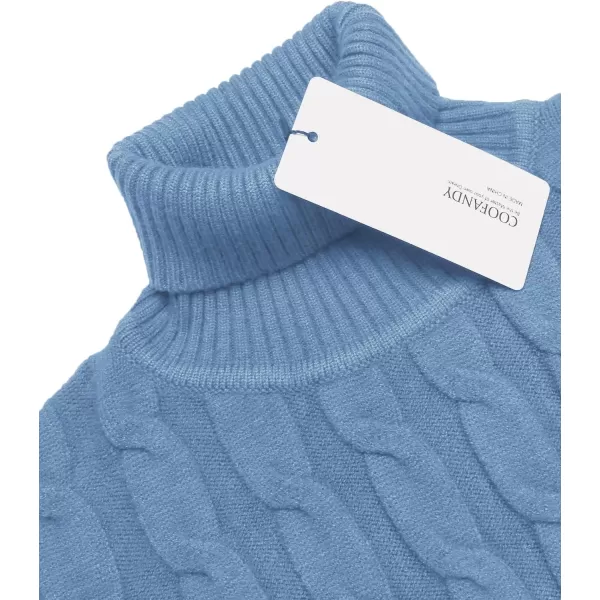 COOFANDY Men's Slim Fit Turtleneck Sweater Casual Twisted Knitted Pullover Sweaters