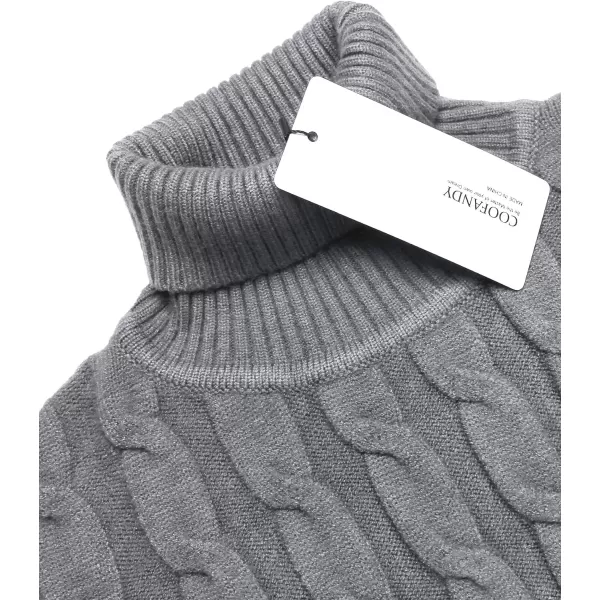 COOFANDY Men's Slim Fit Turtleneck Sweater Casual Twisted Knitted Pullover Sweaters