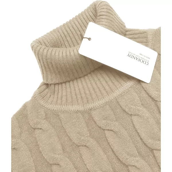 COOFANDY Men's Slim Fit Turtleneck Sweater Casual Twisted Knitted Pullover Sweaters