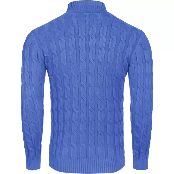 COOFANDY Men's Slim Fit Turtleneck Sweater Casual Twisted Knitted Pullover Sweaters