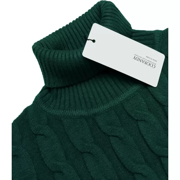 COOFANDY Men's Slim Fit Turtleneck Sweater Casual Twisted Knitted Pullover Sweaters