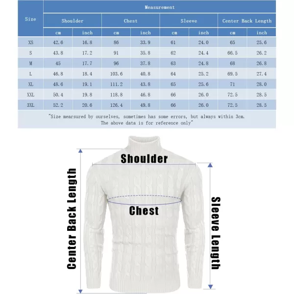 COOFANDY Men's Slim Fit Turtleneck Sweater Casual Twisted Knitted Pullover Sweaters