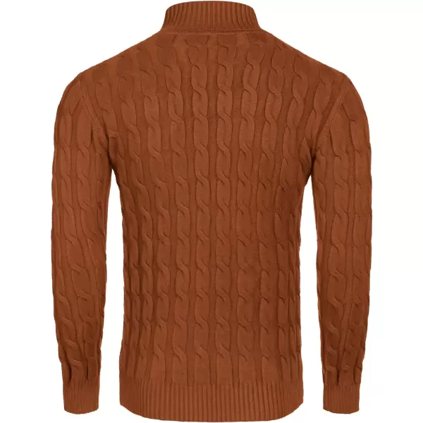 COOFANDY Men's Slim Fit Turtleneck Sweater Casual Twisted Knitted Pullover Sweaters