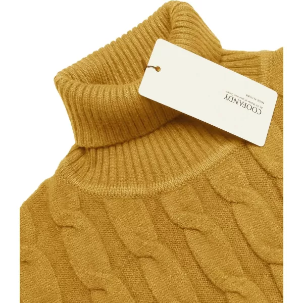 COOFANDY Men's Slim Fit Turtleneck Sweater Casual Twisted Knitted Pullover Sweaters