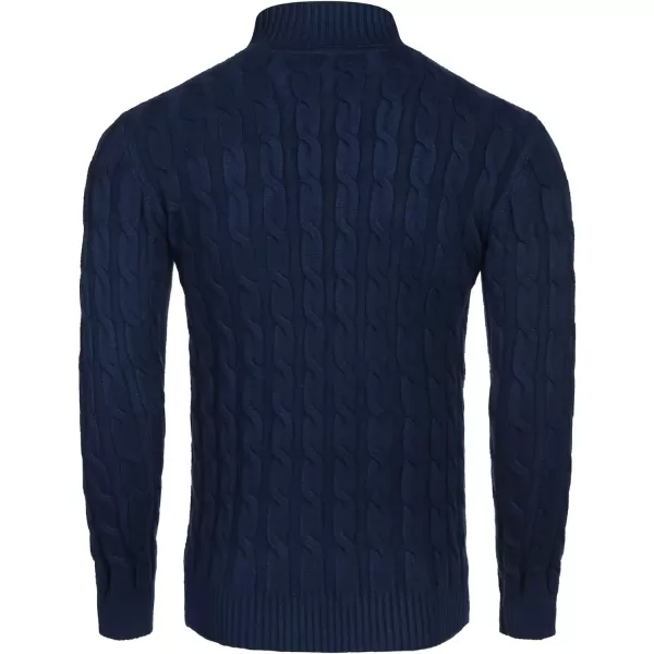 COOFANDY Men's Slim Fit Turtleneck Sweater Casual Twisted Knitted Pullover Sweaters
