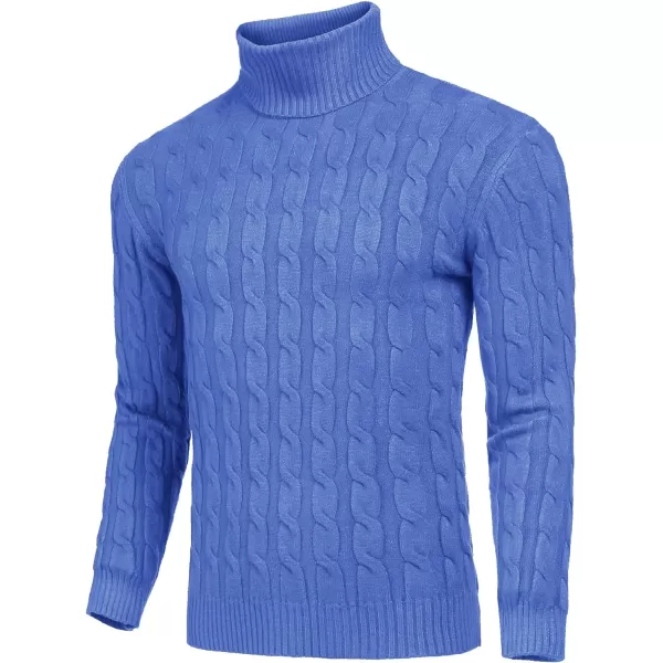 COOFANDY Men's Slim Fit Turtleneck Sweater Casual Twisted Knitted Pullover Sweaters