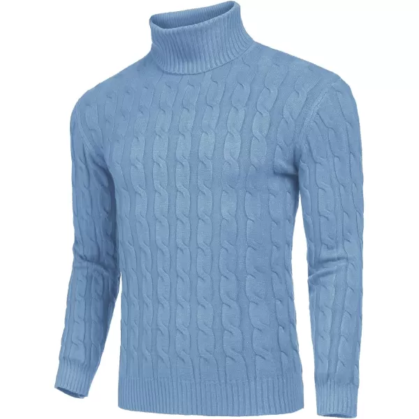 COOFANDY Men's Slim Fit Turtleneck Sweater Casual Twisted Knitted Pullover Sweaters