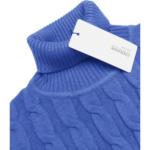 COOFANDY Men's Slim Fit Turtleneck Sweater Casual Twisted Knitted Pullover Sweaters