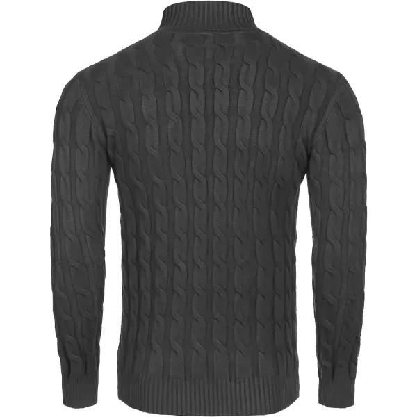 COOFANDY Men's Slim Fit Turtleneck Sweater Casual Twisted Knitted Pullover Sweaters