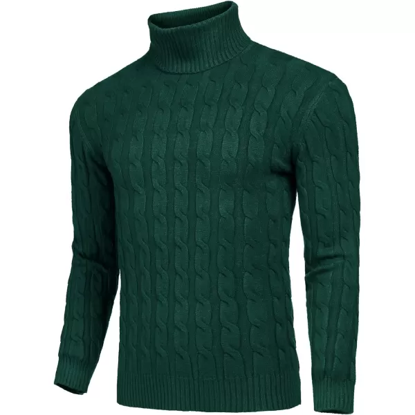 COOFANDY Men's Slim Fit Turtleneck Sweater Casual Twisted Knitted Pullover Sweaters