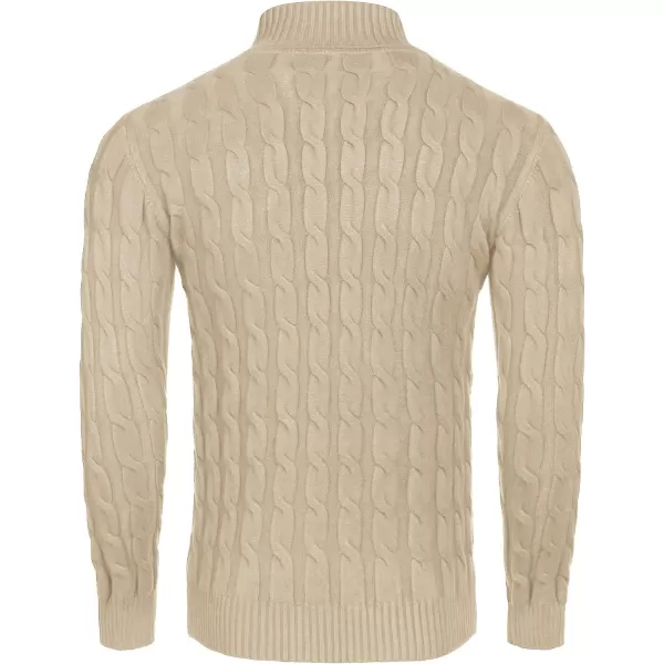 COOFANDY Men's Slim Fit Turtleneck Sweater Casual Twisted Knitted Pullover Sweaters