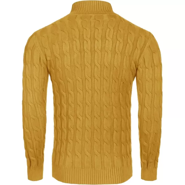 COOFANDY Men's Slim Fit Turtleneck Sweater Casual Twisted Knitted Pullover Sweaters