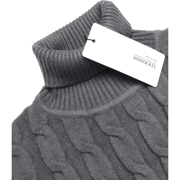 COOFANDY Men's Slim Fit Turtleneck Sweater Casual Twisted Knitted Pullover Sweaters