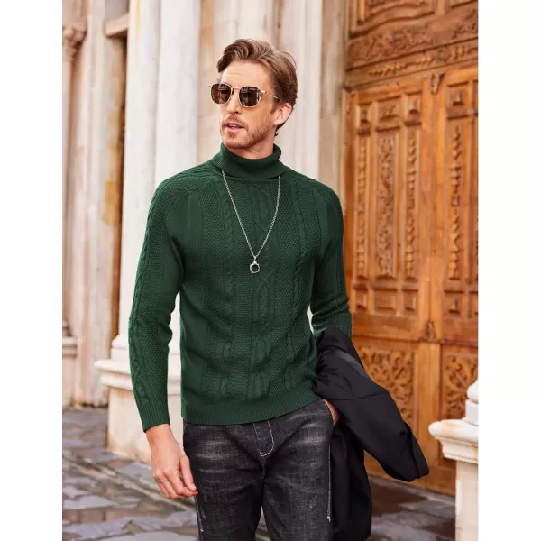 COOFANDY Men's Slim Fit Turtleneck Sweater Casual Warm Twisted Knitted Pullover Sweaters