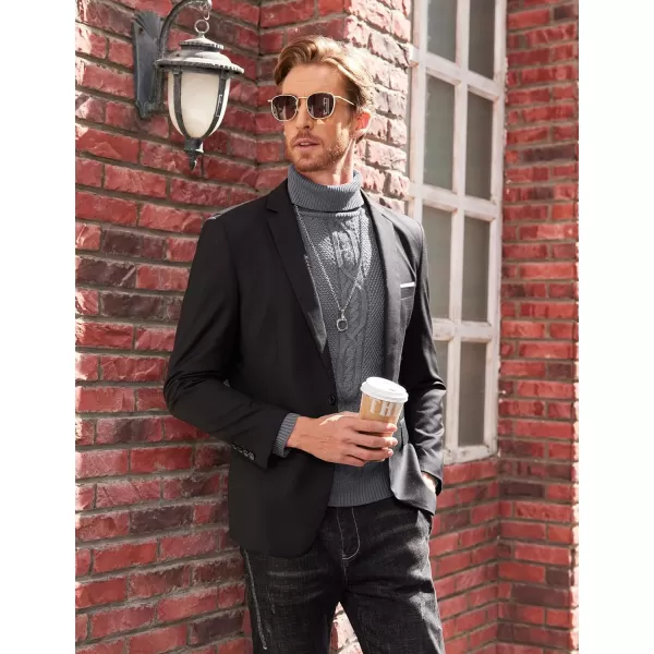 COOFANDY Men's Slim Fit Turtleneck Sweater Casual Warm Twisted Knitted Pullover Sweaters