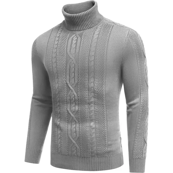 COOFANDY Men's Slim Fit Turtleneck Sweater Casual Warm Twisted Knitted Pullover Sweaters