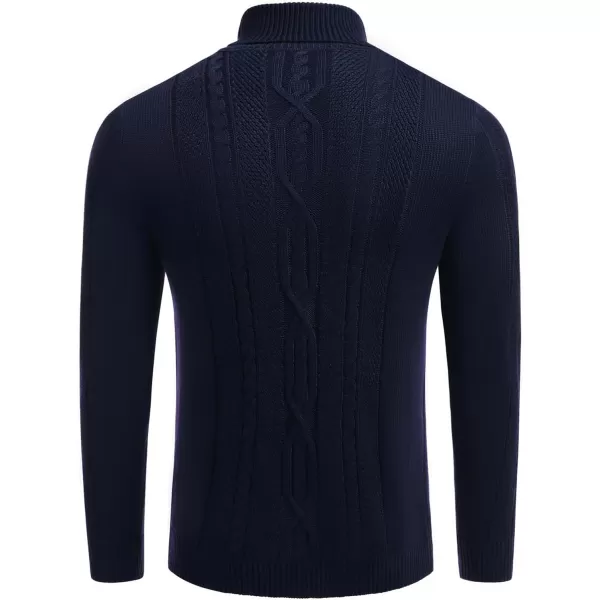 COOFANDY Men's Slim Fit Turtleneck Sweater Casual Warm Twisted Knitted Pullover Sweaters