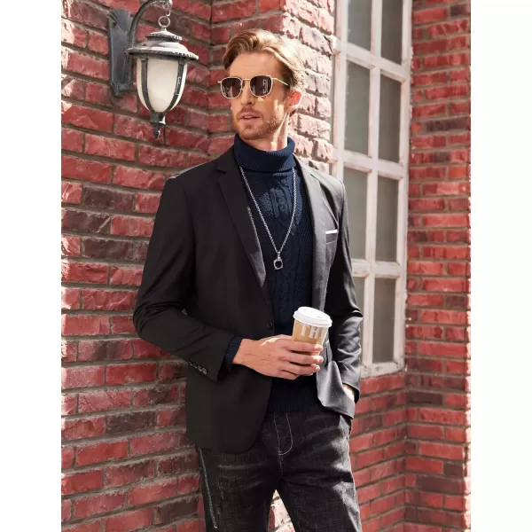 COOFANDY Men's Slim Fit Turtleneck Sweater Casual Warm Twisted Knitted Pullover Sweaters