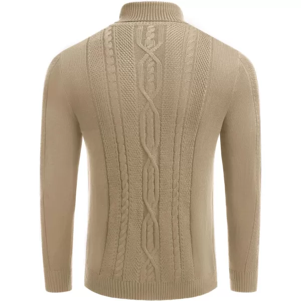 COOFANDY Men's Slim Fit Turtleneck Sweater Casual Warm Twisted Knitted Pullover Sweaters