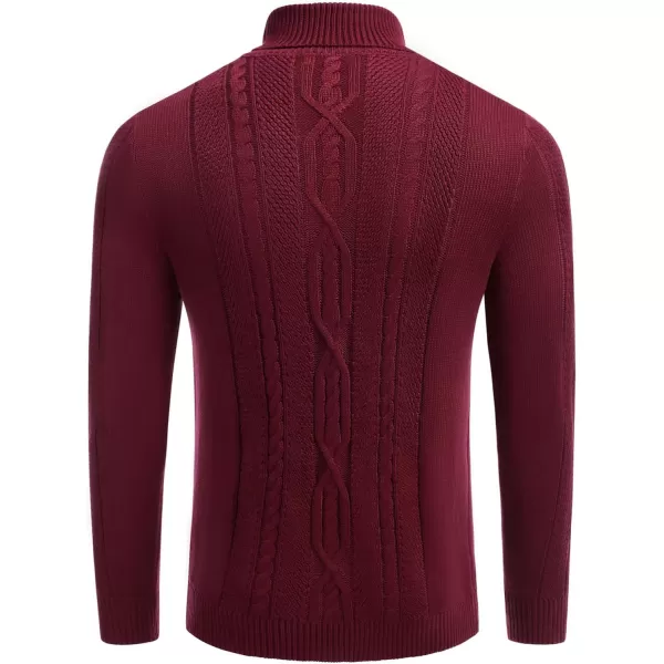 COOFANDY Men's Slim Fit Turtleneck Sweater Casual Warm Twisted Knitted Pullover Sweaters