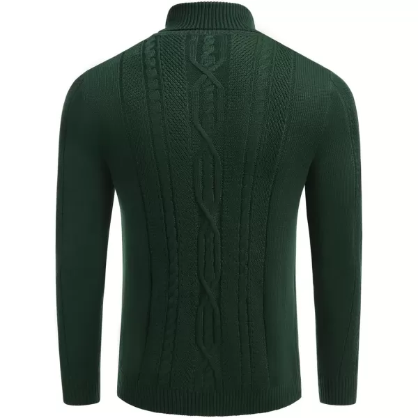 COOFANDY Men's Slim Fit Turtleneck Sweater Casual Warm Twisted Knitted Pullover Sweaters