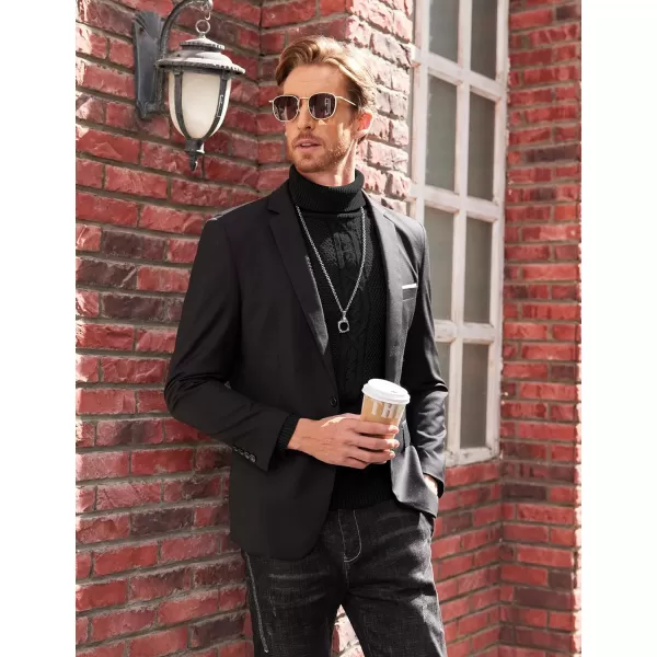 COOFANDY Men's Slim Fit Turtleneck Sweater Casual Warm Twisted Knitted Pullover Sweaters