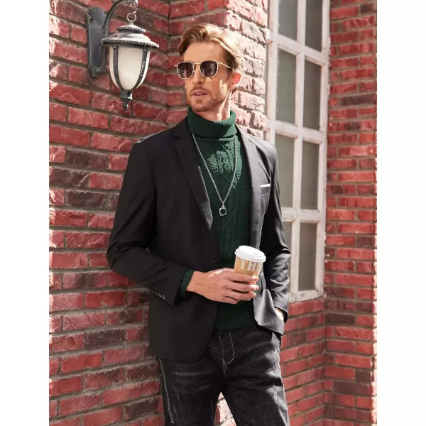 COOFANDY Men's Slim Fit Turtleneck Sweater Casual Warm Twisted Knitted Pullover Sweaters