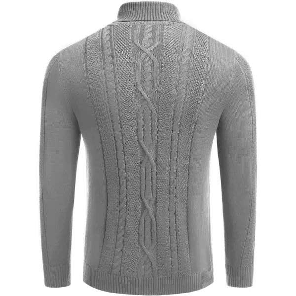 COOFANDY Men's Slim Fit Turtleneck Sweater Casual Warm Twisted Knitted Pullover Sweaters