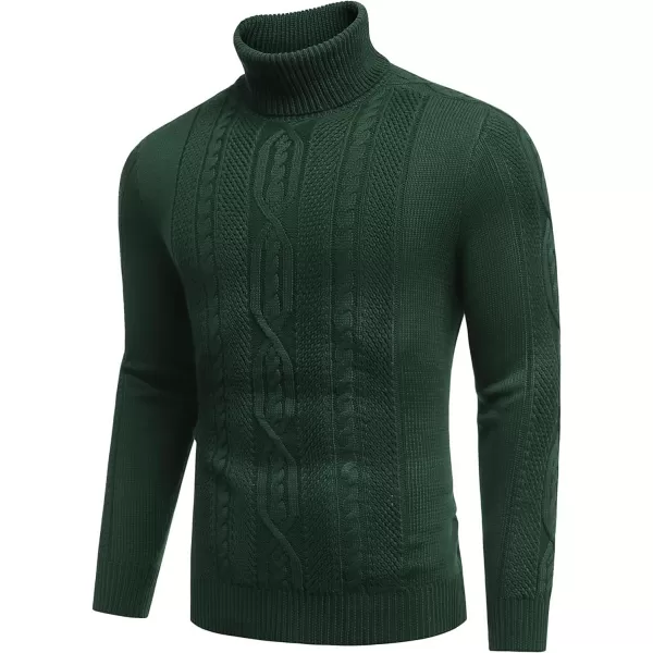 COOFANDY Men's Slim Fit Turtleneck Sweater Casual Warm Twisted Knitted Pullover Sweaters