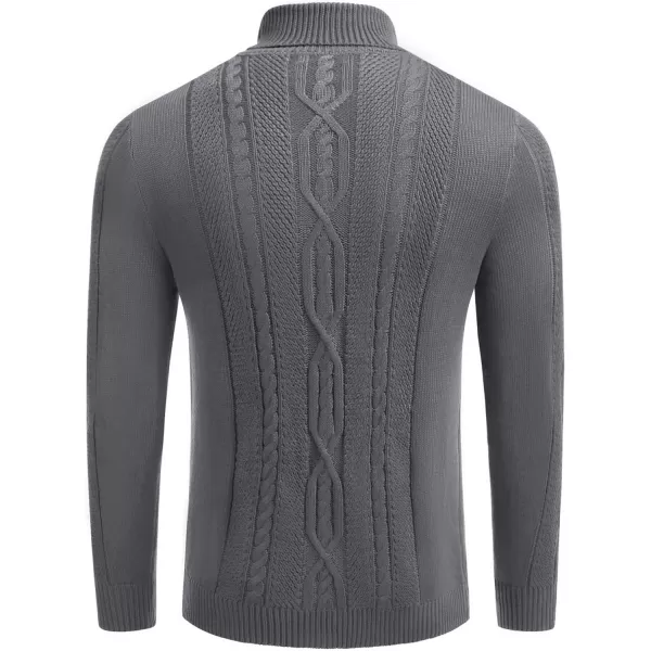 COOFANDY Men's Slim Fit Turtleneck Sweater Casual Warm Twisted Knitted Pullover Sweaters