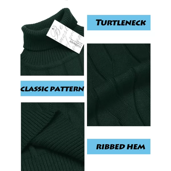 COOFANDY Men's Slim Fit Turtleneck Sweater Long Sleeve Casual Knitted Pullover Sweaters