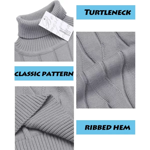 COOFANDY Men's Slim Fit Turtleneck Sweater Long Sleeve Casual Knitted Pullover Sweaters