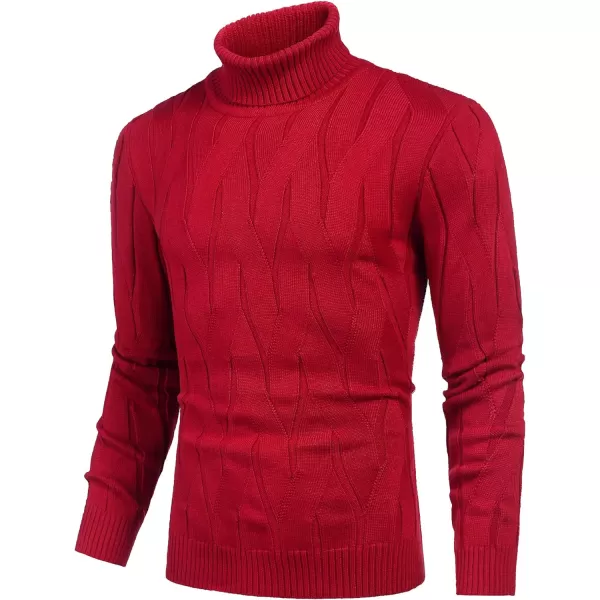 COOFANDY Men's Slim Fit Turtleneck Sweater Long Sleeve Casual Knitted Pullover Sweaters
