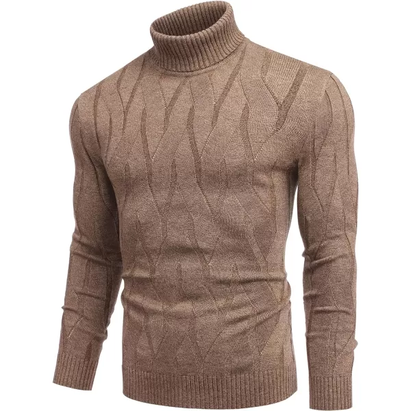 COOFANDY Men's Slim Fit Turtleneck Sweater Long Sleeve Casual Knitted Pullover Sweaters