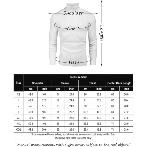 COOFANDY Men's Slim Fit Turtleneck Sweater Long Sleeve Casual Knitted Pullover Sweaters