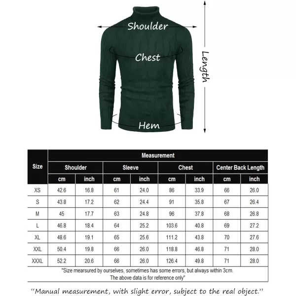 COOFANDY Men's Slim Fit Turtleneck Sweater Long Sleeve Casual Knitted Pullover Sweaters