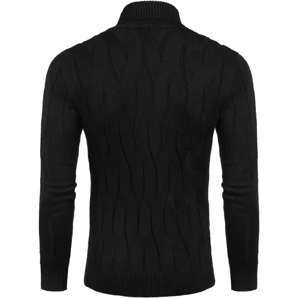 COOFANDY Men's Slim Fit Turtleneck Sweater Long Sleeve Casual Knitted Pullover Sweaters