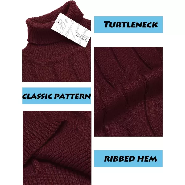 COOFANDY Men's Slim Fit Turtleneck Sweater Long Sleeve Casual Knitted Pullover Sweaters