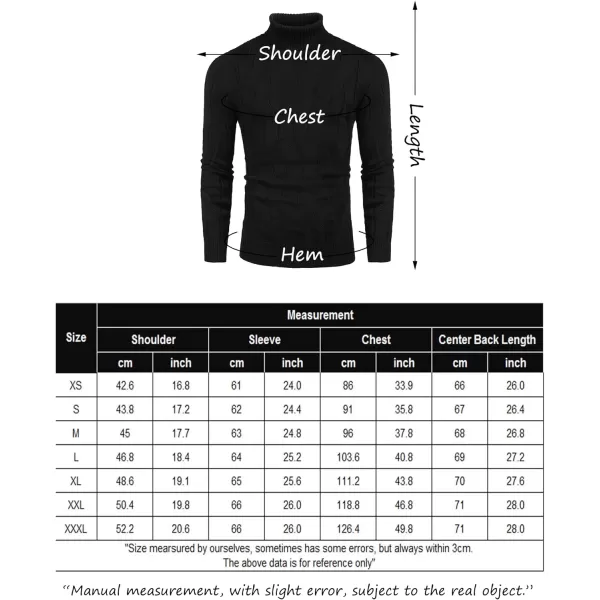 COOFANDY Men's Slim Fit Turtleneck Sweater Long Sleeve Casual Knitted Pullover Sweaters