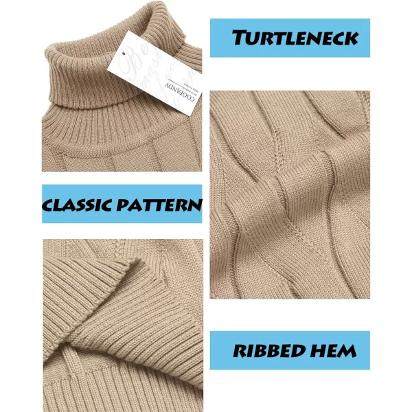 COOFANDY Men's Slim Fit Turtleneck Sweater Long Sleeve Casual Knitted Pullover Sweaters